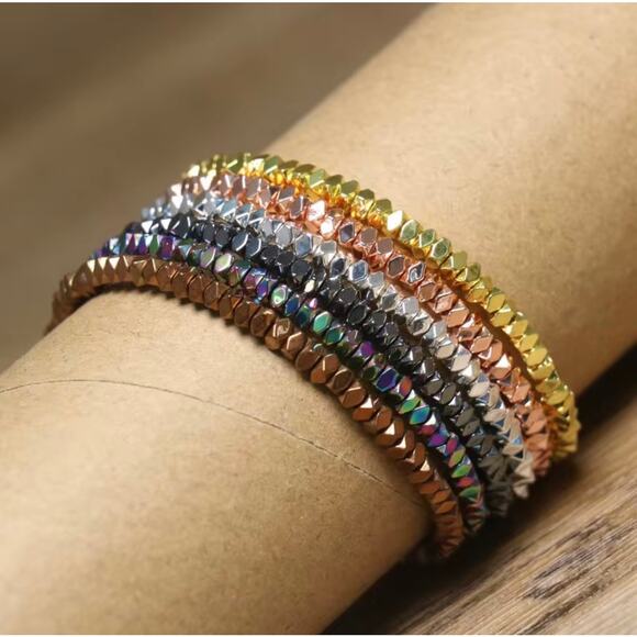 Beaded Hematite Adjustable Bracelet Multi-Colored - Picture 9 of 10